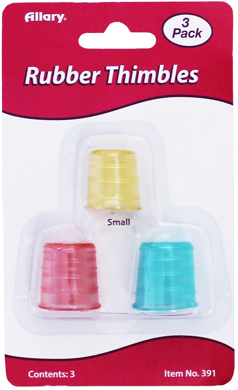 Allary Rubber Thimbles 3/Pkg-Assorted Sizes